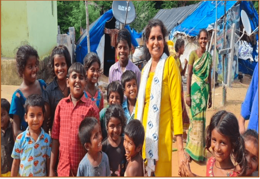 Rosy Gundra with children